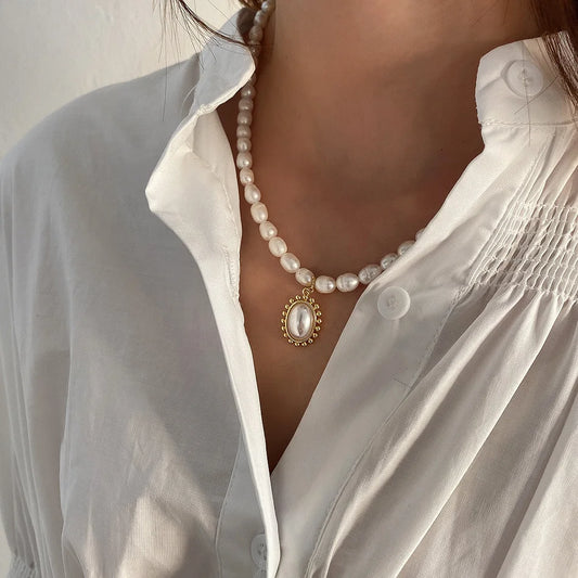 925 Sterling Silver Artistic Beaded Pearl Pendant Necklace – Handcrafted Dainty Chain Jewelry for Women